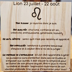 Gravure sur bois signe astrologique du Lion